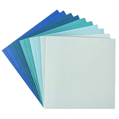Abbildung von Ideen mit Herz Grußkarten Set 10 farbige Karten &amp; weiße Umschläge edle Leinen Optik bunt blanko für liebe Glückwünsche zum Geburtstag, Hochzeit, uvm. (Mint /Blautöne, 11 x cm)