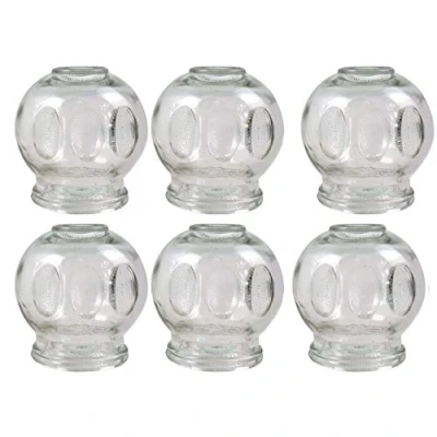 Abbildung von 6er SET Schröpfgläser ø 9 cm Höhe 10 Schröpfen aus Glas (Feuerschröpfen) Vakuum Massage/Glass Cupping Dia cm/Банки медицинские