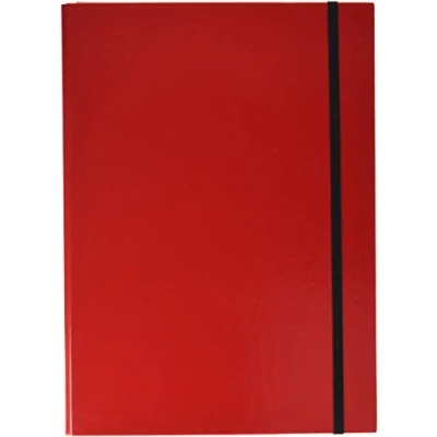 Abbildung von Pagna Heftbox Basic Colours A4 3 Innenklappen, mit Gummizugverschluss, rot
