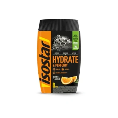 Abbildung von Isostar Hydrate &amp; Perform Orangengeschmack Pulver für isotonische Energy Drinks Vitamin C Quelle mit natürlichen Aromastoffen, Ohne Farbstoffe 400 g (10 Portionen)