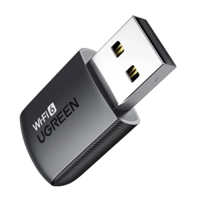 Abbildung von UGREEN WLAN Stick AX900 WiFi 6 Primär Adapter PC Dual Band 2,4G/5,8GHz, Internet mit eingebauter Treiber, WPA2 PSK Verschlüsselung, Kompatibel Windows 11/10 und Linux.