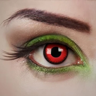 Abbildung von aricona Rote Kontaktlinsen Vampire Hunt, 2 Stück Farbige Halloween Linsen ohne Stärke für Cosplay, Karneval, Fasching, Motto und Kostüm Partys
