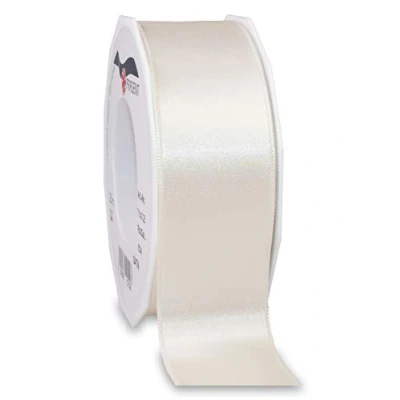 Abbildung von PRÄSENT C.E. Pattberg Satin Elfenbein, 25 m Satinband zum Einpacken von Geschenken, 40 mm Breite, Geschenkband Dekorieren &amp; Basteln, Dekoband, Anlass