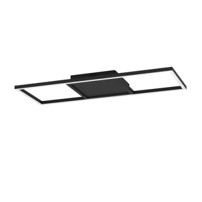 Abbildung von EGLO connect.z Smart Home LED Deckenleuchte Calagrano Z, ZigBee, App und Sprachsteuerung Alexa, warmweiß kaltweiß, RGB Backlight, dimmbare Metall Deckenlampe in Schwarz, 64 x 24 cm
