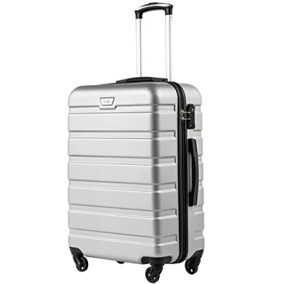 Abbildung von COOLIFE Koffer Premium Hartschalenkoffer Trolley Rollkoffer Reisekoffer Kofferset Handgepäck mit TSA Schloss und 4 Rollen (Helles Silber, Handgepäck)