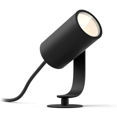 Abbildung von Philips Hue White &amp; Color Ambiance Lily Gartenstrahler 1er schwarz 350lm, dimmbar, bis zu 16 Millionen Farben, steuerbar via App, kompatibel mit Amazon Alexa (Echo, Echo Dot)