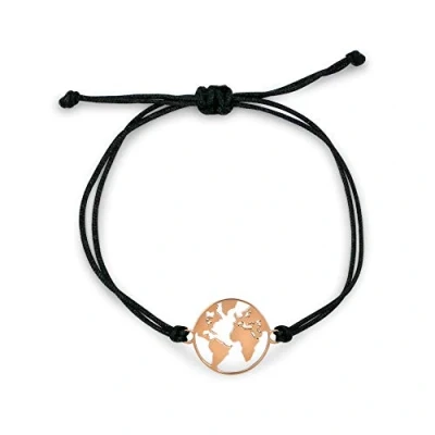 Abbildung von Nuoli® Weltkugel Armband Rosegold (verstellbar bis 20cm) Armkette für Frauen &amp; Mädchen, Welt Damen Gold