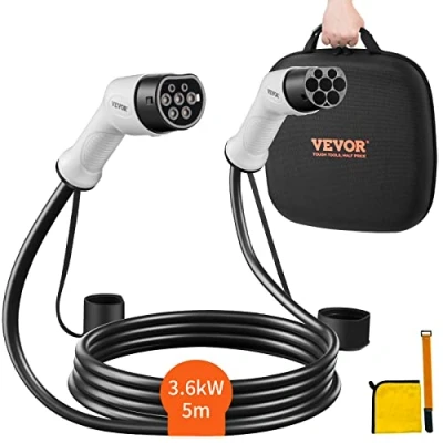 Abbildung von VEVOR Typ2 Ladekabel für Elektroauto/Hybrid EV E Autoladekabel Wallbox 3,6kw 5m Kabellänge 1 Phase AC 230V auf Wasser /Staubdicht Mit Allen Typ 2 Modellen Kompatibel