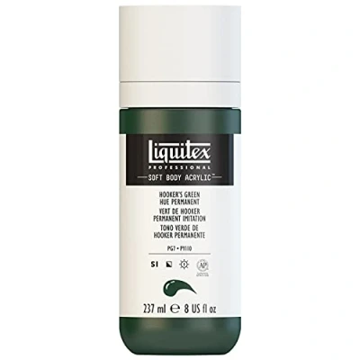 Abbildung von Liquitex 1923224 Professional Acrylfarbe Soft Body Künstlerfarbe in cremiger deckender Konsistenz, hohe Pigmentierung, lichtecht &amp; alterungsbeständig, 237ml Flasche Hookers Grün Permanent Imit.