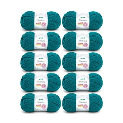 Abbildung von Gründl Shetland Wolle (modisches und weiches Strickgarn aus 80% Polyacryl 20% Wolle, 100 g / 170 m, Nadelstärke: 7 8, 10 x g), petrol