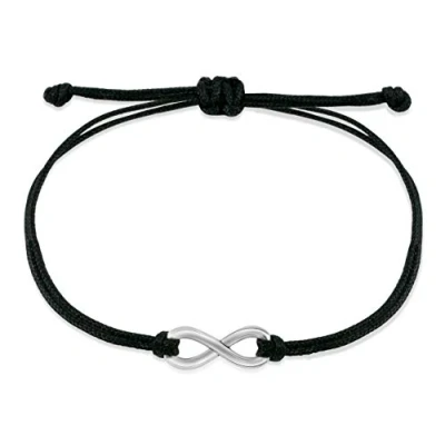 Abbildung von Nuoli® Armband Unendlichkeitszeichen Silber (bis 20cm verstellbar) Infinity aus Stoff für Damen &amp; Mädchen