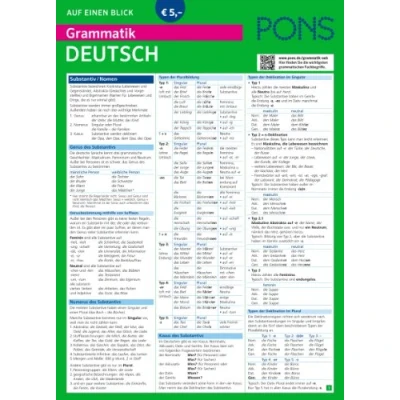 Abbildung von PONS Grammatik Auf einen Blick Deutsch: Alle wichtigen grammatischen Themen (PONS Blick)