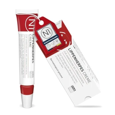 Abbildung von N1 Herpes CREME bei Lippenherpes mit Sofort Effekt 4 g INTENSIV verhindert Bläschen, stoppt die Virenvermehrung geöffnet 6 Monate haltbar