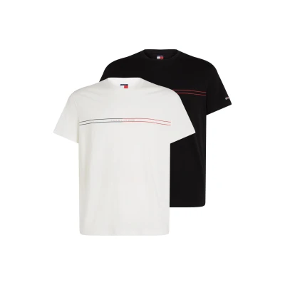 Abbildung von Tommy Jeans Entry 2 PACK Tshirt print, Herren, Größe: 52, Ecru/black