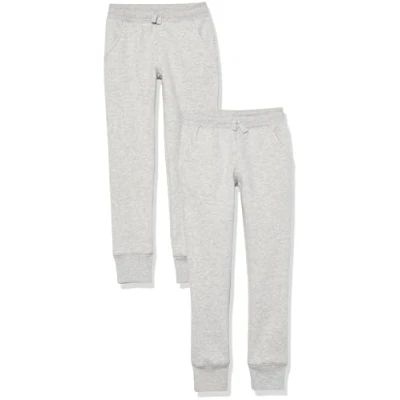 Abbildung von Amazon Essentials Mädchen Jogginghosen, 2er Pack, Hellgrau Meliert, 8 Jahre