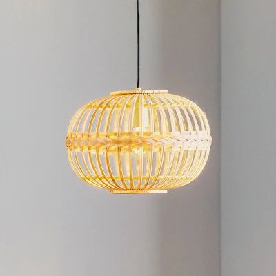 Abbildung von EGLO Pendelleuchte Amsfield, Boho Hängelampe Esstisch, Esszimmerlampe aus Metall und Holz in Natur, Hängeleuchte für Wohnzimmer Esszimmer, E27, Ø 38 cm
