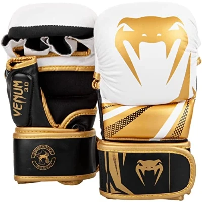 Abbildung von Venum Unisex Mma Sparring Handschuhe, Kunstleder, Weiß/Schwarz/Gold, L XL