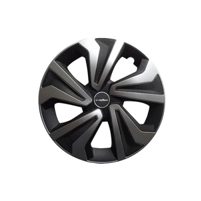 Abbildung von Goodyear Satz von 4 Radkappen 14&quot; Montreal Modell Schwarz/Silber. Sportliches Design, das gut zum Äußeren des Fahrzeugs passt. Robuste und langlebige Konstruktion.