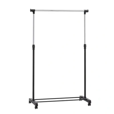 Abbildung von Amazon Basics Kleiderstange mit Rollen, Chrom, (91.5 145) x 42 (134 161) cm (L W H)