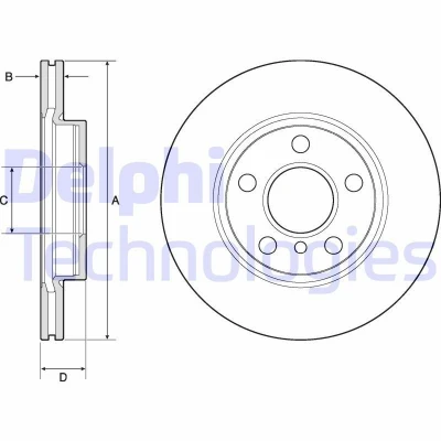 Abbildung von DELPHI BG4704C Bremsscheibe 280 22 5 Belüftet beschichtet hochgekohlt ohne Radlager, ABS Sensorring MINI: Hatchback, Clubman, Convertible