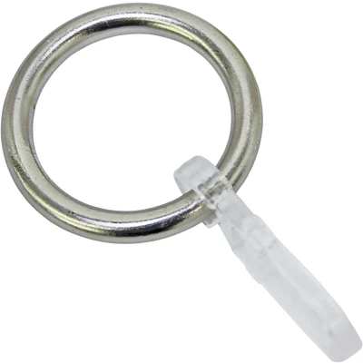 Abbildung von Gardinia Gardinenringe mit Faltenlegehaken, Metall Edelstahl Optik für Ø 20 mm, 6er Pack, Zutreffend, 6, Optik, Nicht 5821
