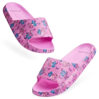 Abbildung von Disney Stitch Zehentrenner Badelatschen Kinder, Schlappen für Strand Schwimmbad Geschenke Mädchen (Rosa Fuchsia, 34 35 EU)