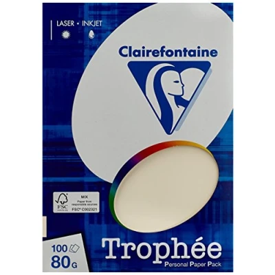 Abbildung von Clairefontaine 4104C Ries Druckerpapier / Kopierpapier Clairalfa PPP, DIN A4, 80g, 100 Blatt, Sand, 1