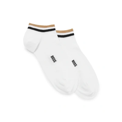 Abbildung von BOSS Herren 2p Uni Stripe Cc ANKLE_SOCKS, White100, 39 42 EU