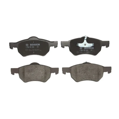 Abbildung von BOSCH 0 986 424 668 Bremsbelagsatz Low Metallic mit Anti Quietsch Blech, Kolbenclip Feder CHRYSLER: Grand VOYAGER IV, 4
