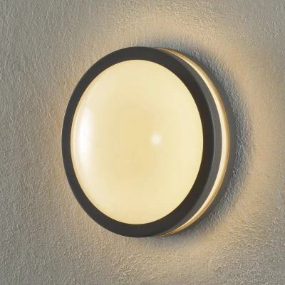 Abbildung von EGLO connect LED Außen Deckenlampe Locana C, Smart Home Außenleuchte für Wand und Decke, Deckenleuchte aus Stahl Kunststoff, Farbe: Silber, weiß, warmweiß, dimmbar, IP44