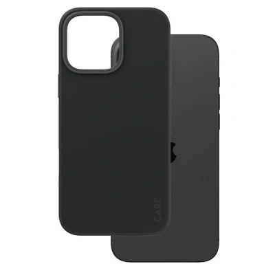 Abbildung von Apple iPhone 16 Pro Max Hülle MagSafe Silikon PanzerGlass Backcover/Hard Case Handyhülle Schwarz Shockproof/Stoßfest