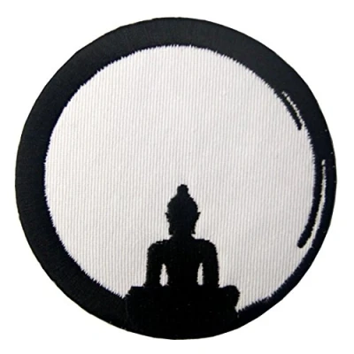Abbildung von Aufnäher, bestickt, Design: Buddha Geburt zum Tod Buddhismus Zen, Aufbügeln oder Aufnähen