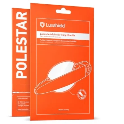 Abbildung von Luxshield Auto Türgriff Schutzfolie Griffmulde für Polestar 2 I 2020 2024 Kratzschutz, Lackschutzfolie Transparent glänzend