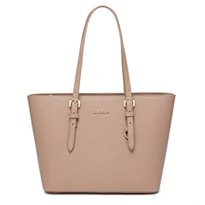 Abbildung von David Jones Damen Shopper Handtasche Frau Henkeltasche Mittlere Große Tote PU Leder Tasche Schultertasche Büro Schule Einkauf Shopping Bag Aktentasche Arbeitstasche Elegant Alltags Rosa