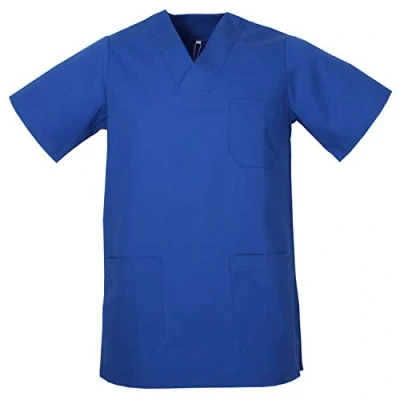 Abbildung von MISEMIYA Medizinische Uniformen Unisex Top Krankenschwester Krankenhaus Berufskleidung Medium, Blau Royal