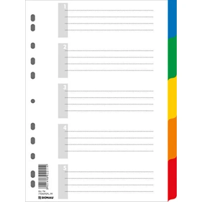 Abbildung von DONAU Register / Trennblätter aus Buntem stabilem Öko PP DIN A4 225x297mm, 11 fach gelocht, für die Ordner Organisation im Büro