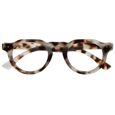 Abbildung von OPULIZE RIO Lesebrille mit Blaulichtfilter Oben Abgeflachter Rahmen Brauner Schildpatt Damen &amp; Herren Federscharniere B53 2 +3.00