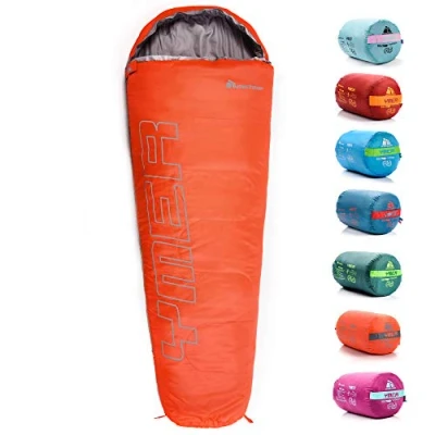 Abbildung von meteor Premium Kinder Schlafsack Sommer Ultraleicht Hüttenschlafsack Komfortbel Jugendliche Camping Deckenschlafsack Outdoor Leicht Herbst inlett kleines Baby (Rosa/Grau)