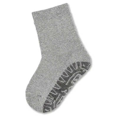 Abbildung von Sterntaler Fli SOFT uni Unisex Fliesen Flitzer einfarbig warme Stoppersocken Baby mit Innenfrottee elastische und Kinder Strümpfe Anti Rutsch Sohle, silber melange, Größe 28