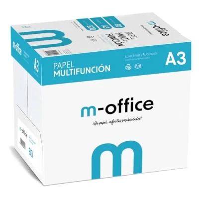 Abbildung von A3 Papier, 80 g, 5 Packung mit 500 Blatt, Multifunktionspapier für Inkjet und Laserdrucker, Blätter, 297 x 420 mm, ideal Büro Zuhause · m office (2500 Blatt)