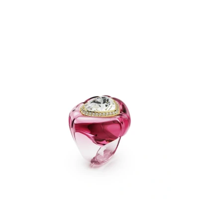 Abbildung von Swarovski Dulcis Cocktailring, Herzschliff, Pavé, Herz, Rosa