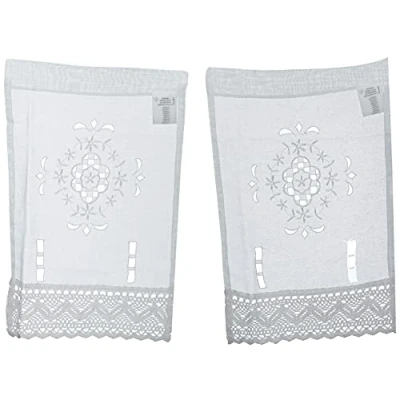Abbildung von Home fashion FENSTERBILDER LEINENSTRUKTUR Lochstickerei, Stoff, weiß, 45 x 30 cm, 2