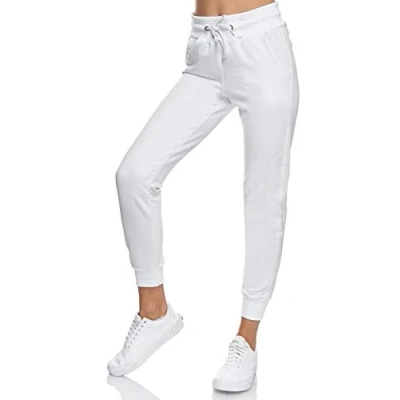 Abbildung von Smith &amp; Solo Jogginghose Damen Sporthose Frauen Baumwolle Sweatpants Slim Fit Freizeithose Lang Trainingshose Fitness High Waist Jogger Laufhosen Modern Weiß / 2XL