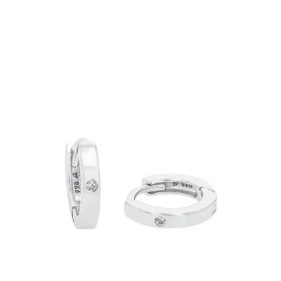 Abbildung von Amor Creolen 925 Sterling Silber Damen Ohrschmuck, mit Zirkonia synth., 1 cm, Silber, Kommt in Schmuck Geschenk Box, 9058112
