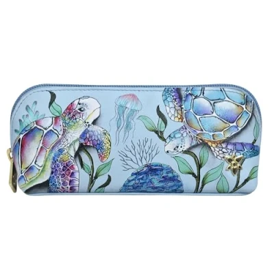 Abbildung von Anuschka Medium Ziparound Kosmetiktasche, Damen, Größe: One Size, Blue