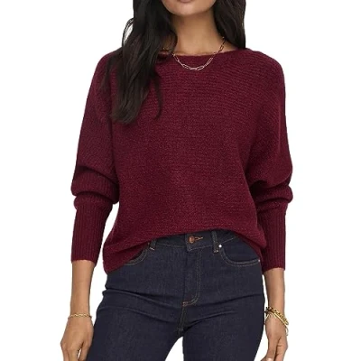 Abbildung von ONLY Onldaniella L/S NOOS Strickpullover, Damen, Größe: XS, Cabernet melange
