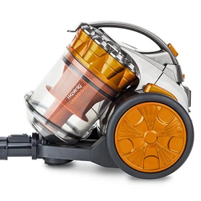 Abbildung von H.Koenig STC60 Compact + beutelloser Staubsauger /HEPA Filter /EEK A /Starke Saugleistung /Umweltfreundlich /Blockiert 99,95% der Partikel /Bekämpft Pollen, Milben, Staub /Variable Leistung /Orange
