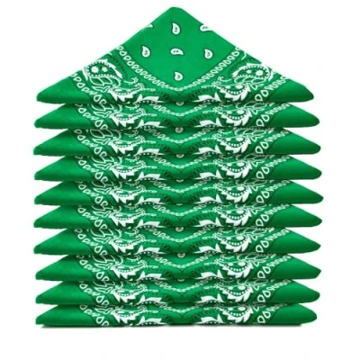 Abbildung von Karl Loven Bandanas 20er Pack 100% Baumwolle Paisley Halstuch Kopf Hals Schal (20er Pack, Grun)