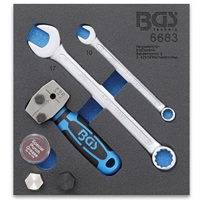 Abbildung von BGS 6683 Werkstattwageneinlage 1/6: Bördelgerät DIN 4,75 mm (3/16&quot;) für Bremsleitungen Bördelungen
