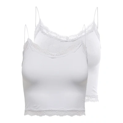 Abbildung von ONLY Onlvicky CROP 2 PACK Unterhemd/shirt white, Damen, Größe: S/M, White